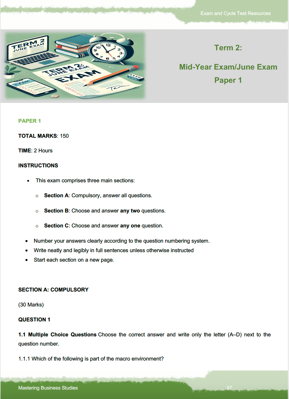 Ultimate Grade 11 Study Guide: CAPS-Aligned Practice Tests for Top Results